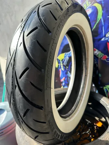 PNEU DE MOTO METZELER MARATHON ULTRA 150/80-16 FAIXA BRANCA(com avaria)
