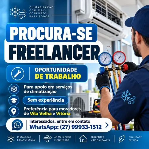 Freelancer ajudante de técnico de ar condicionado 