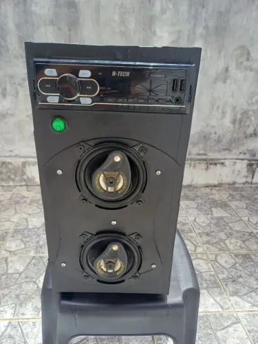 Caixa customizada- bluetooth - stereo com subwoofer - compacta
