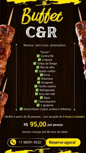 Buffet de churrasco à domicílio 
