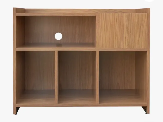 Estante Para Discos De Vinil Toca Discos Louro Freijó