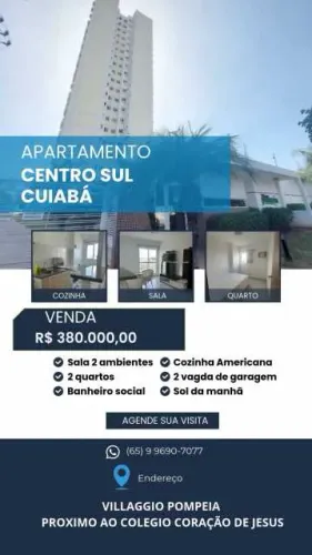Apartametno de 2 quartos centro de Cuiabá