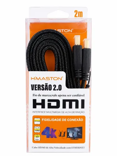 Cabo HDMI H'Maston HD03-2M 2m 4K Ultra HD 64Gbps High Speed Com Ethernet