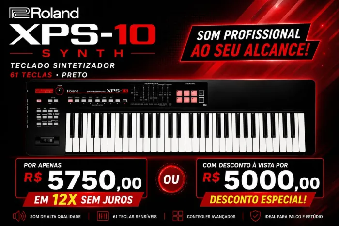 Teclado Sintetizador Roland Xps 10 Synth 61 Teclas Preto