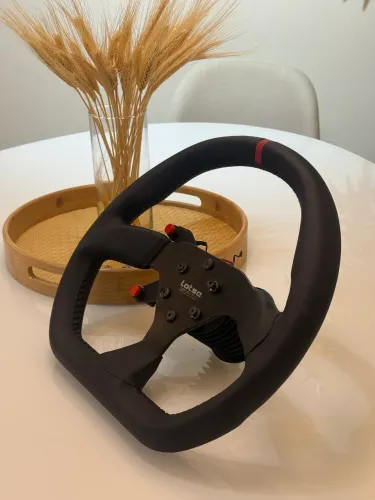 Volante esportivo lotse grid couro