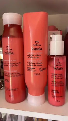 Kit de cabelo natura liso+liso shampoo condicionador e leave in