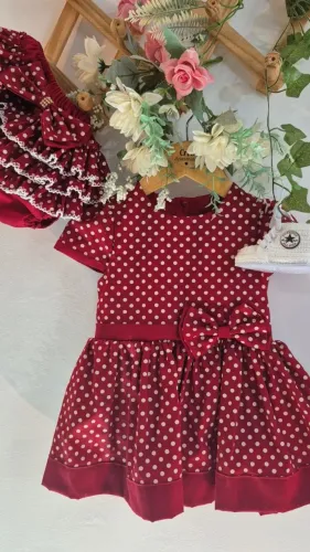 Vestido Infantil com Calcinha de 1 Mês a 2 Anos