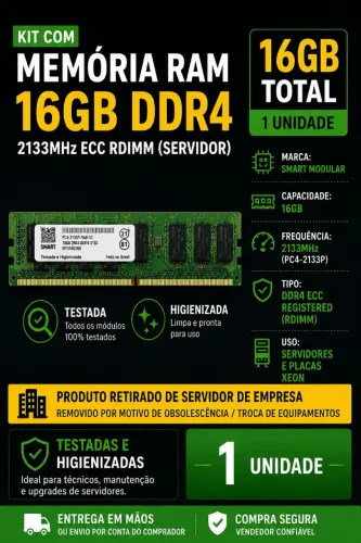 2 pente ddr4 - 16gb ecc não serve em Pc normal 