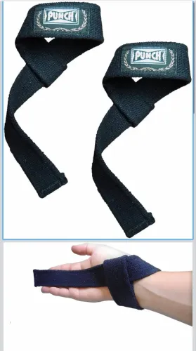 3 unidades de Punch Strap Musculação - Preto - Par - 100% Algodão