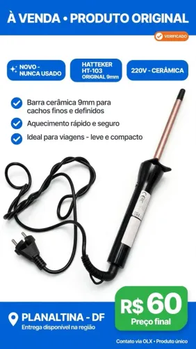 Babyliss Hatteker 9mm Novo R$60 - Planaltina DF