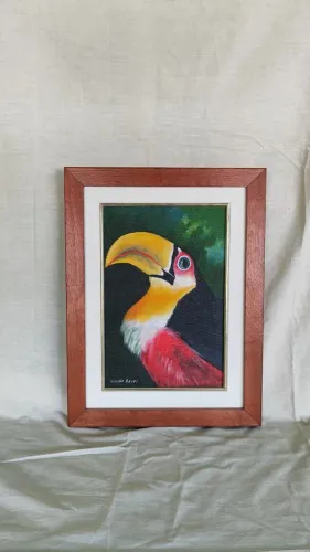 QUADRO TUCANO Acrílico sobre tela:  31 x 41 cm (incluindo a moldura)