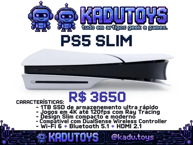 PS5 SLIM COM LEITOR
