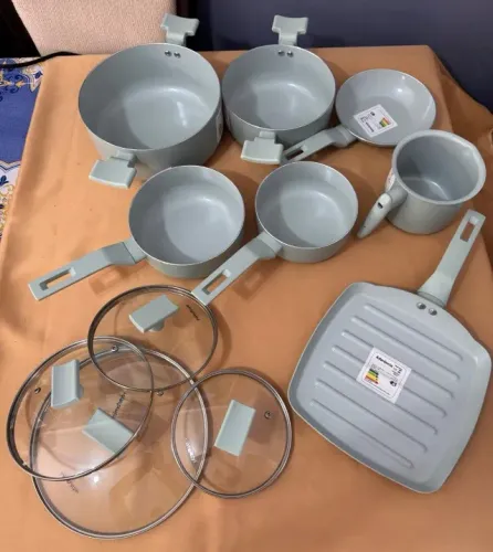 Conjunto Panelas 7 Peças Sartin Cook Cor verde claro Aquamint Mimo Style