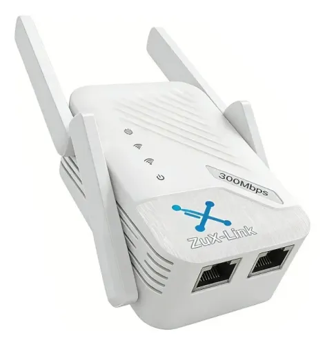 (Novo) Repetidor Wi-fi Zux-link 300mbps 4 Antenas Extensor De Sinal