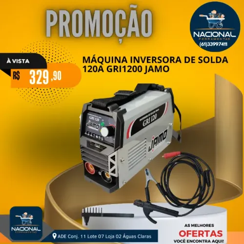 Máquina de Solda Inversora Jamo GRI-120 120A Profissional Compacta e Potente