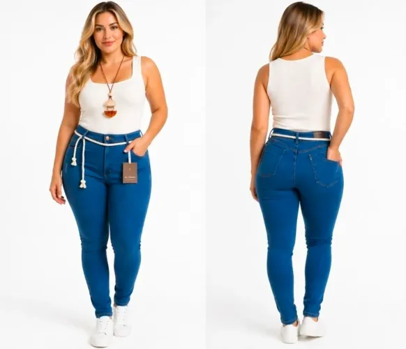 Calça jeans femina plus size com Alta Elasticidade e Cintura Alta disponivel nº44,46,48,50