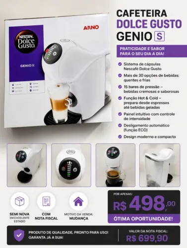 Cafeteria Dolce Gusto Nova na caixa