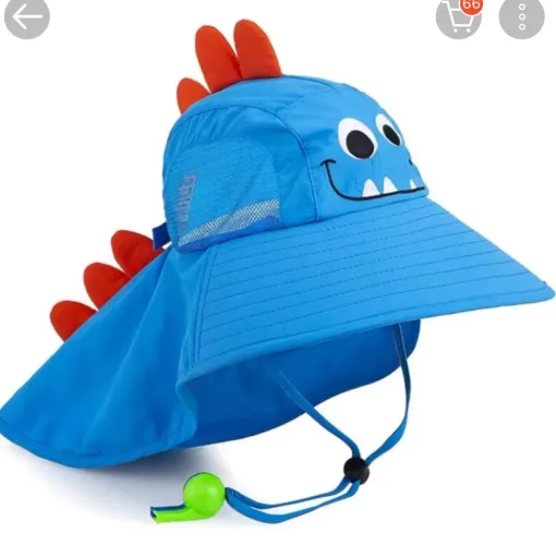 Chapéu Infantil Proteção Solar Viseira De Praia Com Abas Grandes 3 A 8 Anos