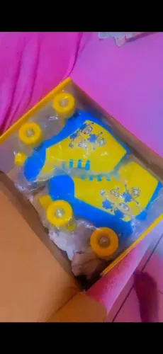 Patins Infantil Froes Quad Minions Selfie Amarelo<br>