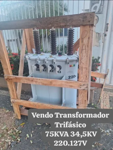 TRANSFORMADOR TRIFÁSICO 75KVA 34,5KV 220.127V SEMINOVO 