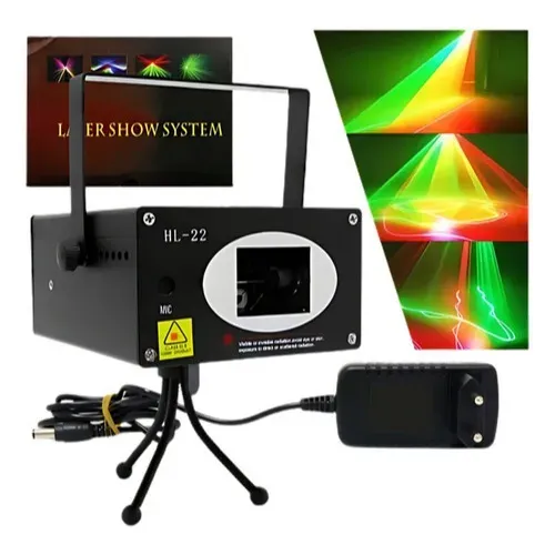 Laser System Show Projetor Holografico HL-22 RGB Profissional Iluminação Sensor ritmo 3d S
