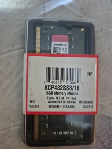 Memoria ram ddr4 32gb (2x16) 3200mhz kingston