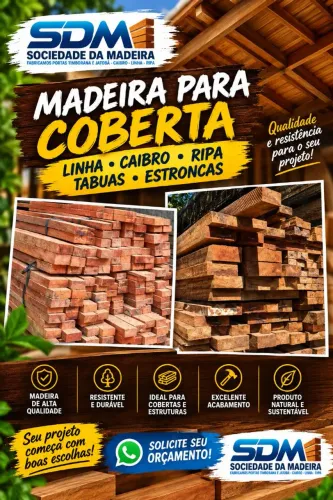 Madeira para coberta