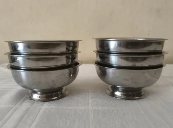 Conjunto pote sobremesa em inox