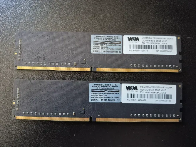 Memória RAM DDR4 16gb 2x8gb 2666mz