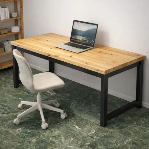 Mesa estilo industrial metal e madeira 3 cm espessura sob medida