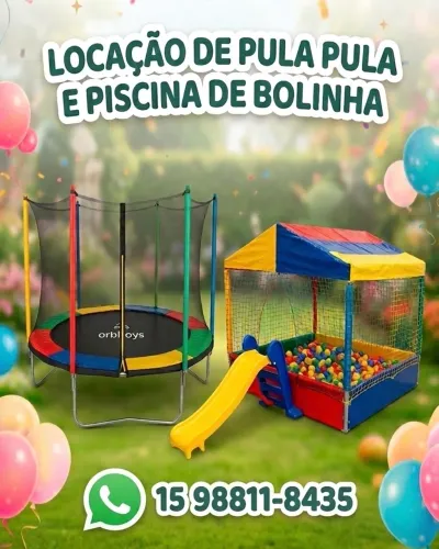 Locação de Pula Pula (Cama Elástica) e Piscina de Bolinha