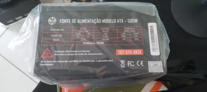 FONTE ATX 500 W MODLELO TGT-EFD-BK01 ALTA PEFORMACE AUTOMATICA