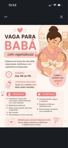 Vaga de Babá