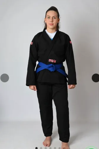Kimono In the Guard Feminino preto rosa A1 A2 jiu jitsu 