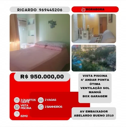 Apartamento 3 QUARTOS BORA BORA BARRA