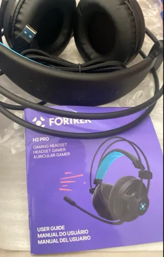 headset gamer pro h2 led azul fortrek
