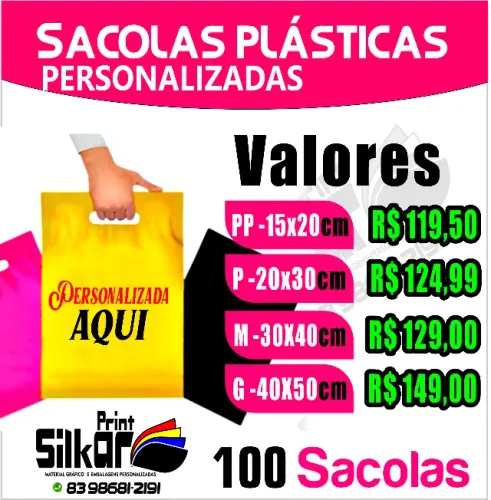 sacola plastica personalizada Boca de palhaço
