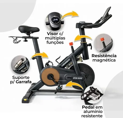 Bicicleta Spinning 13kg magnética