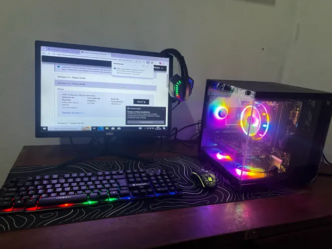 Pc Gamer Ryzen 5 + Rx 550 Monitor Teclado e Mouse 3 meses garantia.