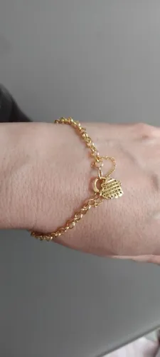 Pulseira ouro 18k elo portugues fecho de coracao nova. Um luxo.