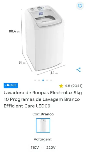 Lavadora Eletrolux 9k - Seminova  - Na garantia