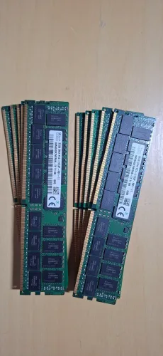 Lote 10x memórias DDR4 32gb (2x 2133p e 8x 2400t) hynix e micron.