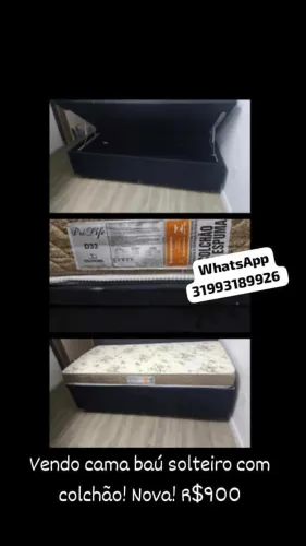 Cama baú solteiro