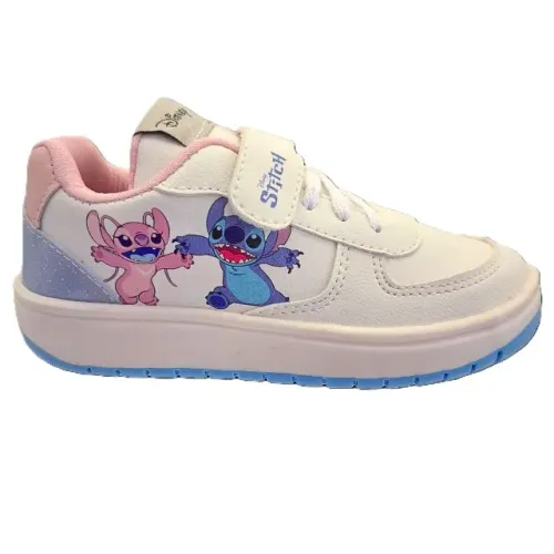 Tênis Infantil Casual Tira Fixadora Personagem Stitch Disney Branco DST01DYBR