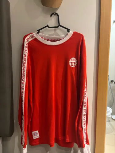 Camisa retrô FC Bayern München de manga comprida
