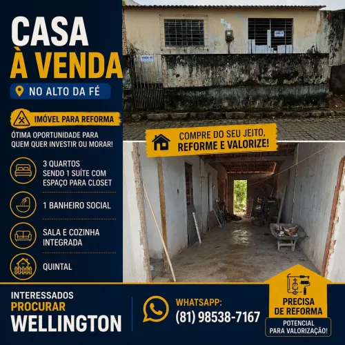 Casa a venda para reforma