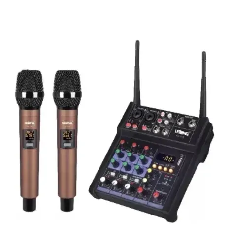 Kit Home Studio Profissional Mesa 4 Canais + 2 Microfones Bivolt