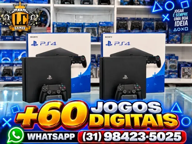 PS4 SLIM 5OOGB COM 6O JOGOS e O3 MES GARANTIA e BRINDES I LOJA FISICA