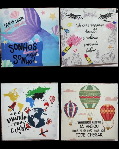 Quadros Decorativos em Tela - Infantil, Feminino e Viagem | Vendo Separado ou Junto