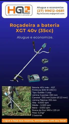 Roçadeira a bateria Makita 40V 35 (aluguel)Cc 
